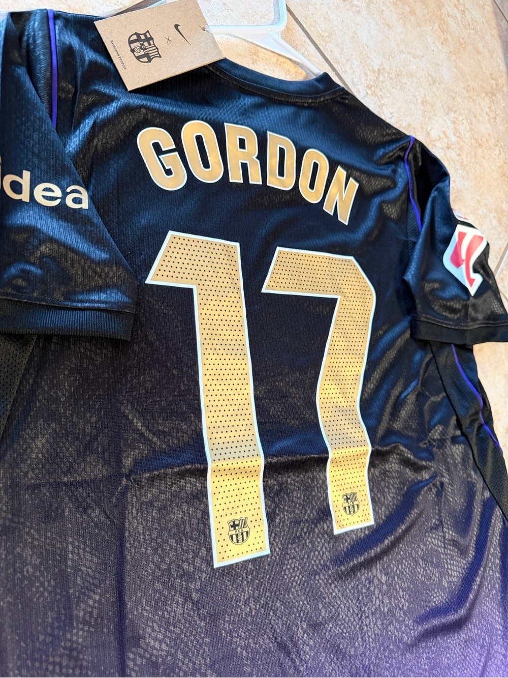 Barcelona Anthony Gordon 2026/27 Black Purple Soccer Jersey Men Size - Picture 3 of 4